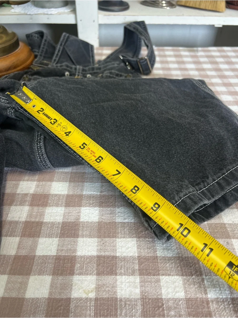 Denim overall shorts black denim size 28